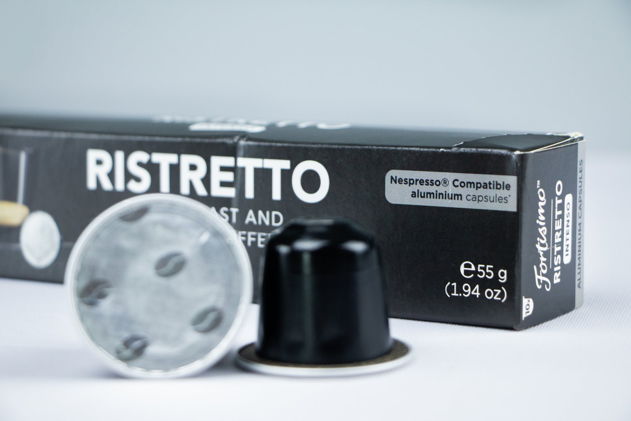 10 Aluminium Ristretto Compatible Nespresso coffee capsules